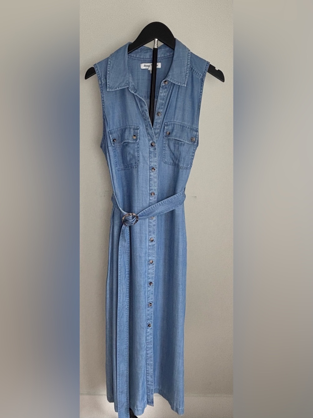 Tommy Bahama Sleeveless Chambray Shirt Dress with Belt | M | Classic | Preppy